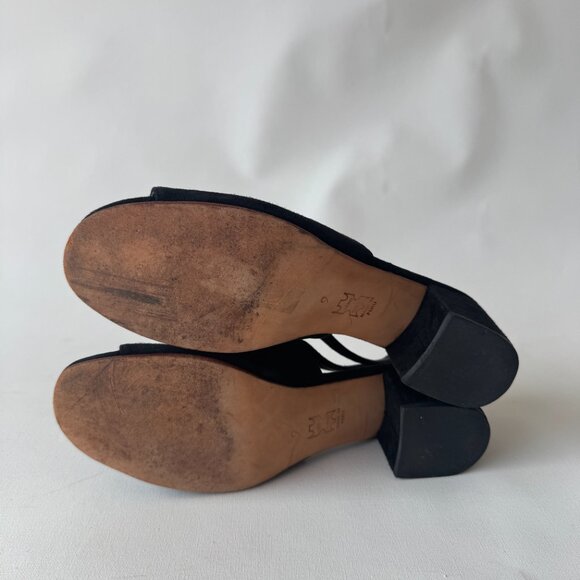 No. 6 Sling Back Mule Black Suede - Picture 2 of 3